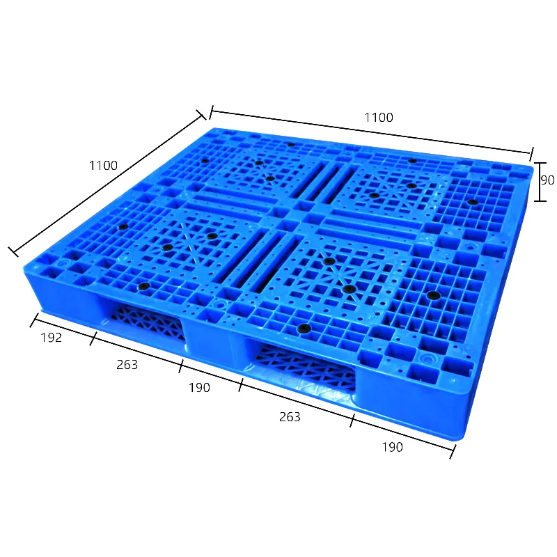 1100*1100 Zware Duurzame Paleta 'S De Plastico Industriële Blauwe Hdpe Plastic Pallets Fabrikant