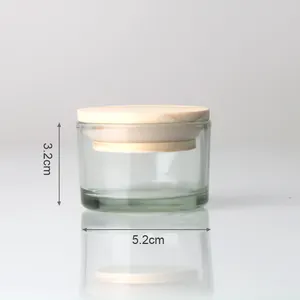 Wholesale D:52mm * H:33mm Mini Candlesticks Empty Glass Candle Jars Small Tea Wax Glass Candle Stand Round Candle Glass