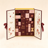 Luxuriöse Doppeltürige Umweltfreundliche Wiederverwendbare Geschenkbox Maßgefertigter 24-Tage Leerer Weihnachts-Keks- und Kosmetik-Adventskalender Verpackungsbox