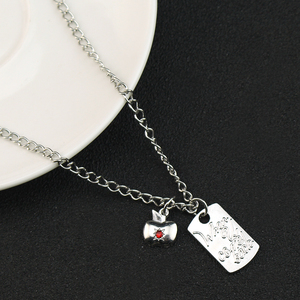 Caleb personalizzato gioco creativo periferico metallo quadrato collana Vintage stile <span class=keywords><strong>amore</strong></span> e spazio profondo cartone animato catena clavicola regalo - Product Image 4