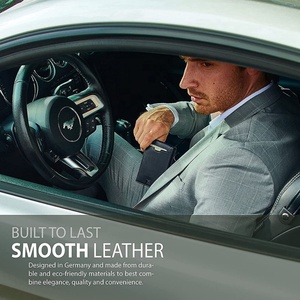 Custom Logo Bifold Slim PU Leather <b>Wallet</b> with RFID Blocking 11 Credit Card Slots 1 ID Window and Money Clip - Product Image 3