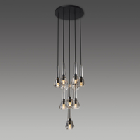 Applique murale LED moderne noire à bras réglable en verre taillé pour chambre et salon