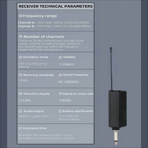Hệ thống micro không dây karaoke <span class=keywords><strong>4</strong></span> kênh chất lượng cao 2.4G, dành cho biểu diễn sân khấu, nhà thờ, thuyết trình - Product Image 3