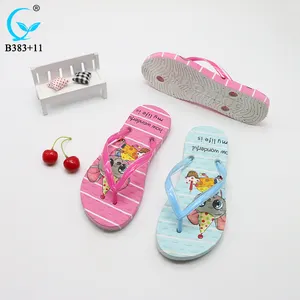 Factory wholesale new design rubber flat house girls flip flops custom slippers for ladies