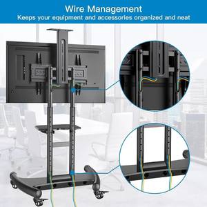 Soporte de esquina para Carro de Tv móvil Soporte de montaje de monitor motorizado Trípode Lcd Led Audio Piso Pilar giratorio Carro de TV - Product Image 6