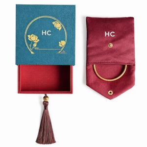 Boîte à Bracelets de Luxe Coulissante, Boîte de Rangement à Bijoux, Pochette en Velours, Estampage à Chaud, Logo Personnalisé, Fournisseur Direct d'Usine OEM - Vente Chaude - Product Image 1