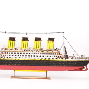热销船泰坦尼克模型益智益智玩具3D拼图胶合板 + 沙纸 + 3d组装手动定制木制