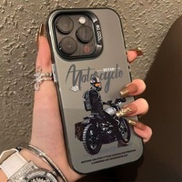 Cool moto homme impression plaqué argent clé TPU PC housse de téléphone portable pour Iphone X Xr Xs 11 12 13 14 15 16 Pro 17