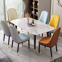 Chaises de salle à manger modernes à dossier haut de luxe en cuir rembourré pour la maison & Hôtel Restaurant Vente en gros Approvisionnement d'usine