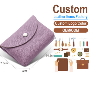 Genuine Leather Handmade Eco-Friendly <b>Coin</b> <b>Purse</b> Compact Wallet Buckle Closure Anti-Theft Wrist Strap Multi Custom Engraved - Product Image 1