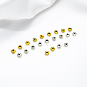Alloy Round Loose Beads Gold Silver Plated Spacers For Bracelet Making Jewelry Findings - Product Image 3