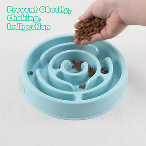 BPA ücretsiz yavaş yeme Anti Bloat kaymaz Anti Gulping labirent tasarım yuvarlak plastik Pet yavaş besleyici kase köpekler kediler için - Product Image 2