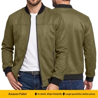 Blouson Bomber Homme en Polyester/Spandex Couleur Unie Zippé Col Baseball Vintage Manches Longues Style Punk Automne Patchwork Polyester