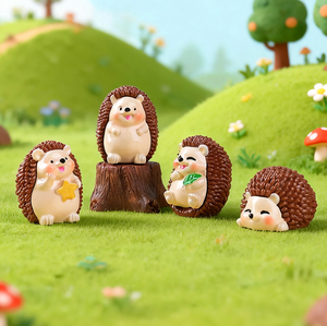 Figuras de resina 3D en miniatura de erizos, juguete sensorial de la naturaleza para bebés, actividad de conteo y clasificación de animales del bosque, decoración a granel para guardería - Product Image 4