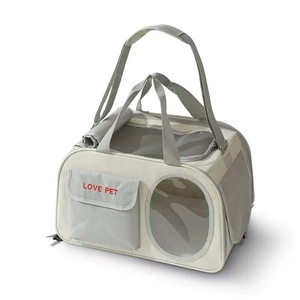 Sac de transport pour chien en tissu Oxford avec fenêtre en maille respirante, style tendance pour usage extérieur - Product Image 1