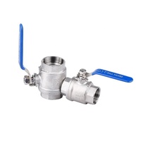 Acero inoxidable Ss 1000 Wog 304 316 Ss316 2 PC 2 piezas Válvula de bola de dos piezas DN10 DN15 DN20 DN50