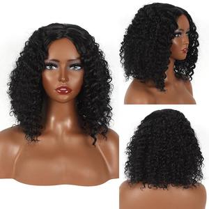 Perruque frontale en dentelle style vague afro avec franges longues <span class=keywords><strong>cheveux</strong></span> naturels bouclés pour femmes dentelle transparente - Product Image 6