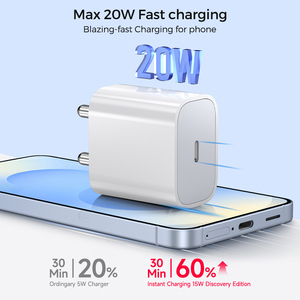 อะแดปเตอร์แปลงไฟแบบเร็ว 20W PD 3.0 สำหรับอินเดีย ชนิด USB-C  สำหรับ <span class=keywords><strong>iPhone</strong></span> 17/Pro/Pro Max/17 Air/ 16/16 - Product Image 5