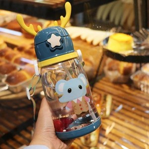 Gobelets pour enfants très vendus, école maternelle, école primaire, biberon, gobelet anti-chute, gobelet mignon pour fille, boissons à cornes, bouteille d'eau avec paille - Product Image 1