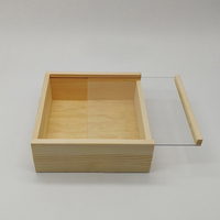 Boîte en bois transparente pour cadeaux de mariage, bonbons, photos, emballage cadeau fait main, boîte en bois avec couvercle à tirer en pin