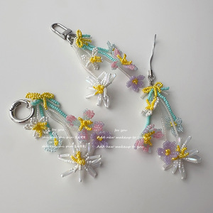 Đầu Xuân kim loại đính cườm bó hoa Hợp kim kẽm dây đeo điện thoại móc khóa hoa nhỏ chuỗi điện thoại Túi cô gái trang trí mặt dây chuyền - Product Image 2