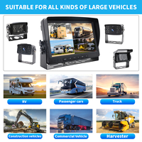 Enregistreur vidéo numérique (DVR) 4 canaux pour camion, caméra de recul 4 broches, moniteur de vision arrière 7 pouces pour bus, camping-car, remorque, voiture, moniteur TV