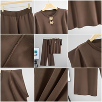 Ensemble gilet plissé élégant anti-rides en viscose pour femme, haut tricoté sans manches haut de gamme et pantalon large, idéal pour l'été