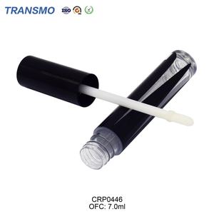 Tubes de brillant à lèvres noirs vides en gros, forme ronde, avec capuchon, pour baume à lèvres et huile à lèvres - Product Image 4