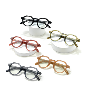 Montura <span class=keywords><strong>de</strong></span> <span class=keywords><strong>Gafas</strong></span> Graduadas Unisex <span class=keywords><strong>de</strong></span> Acetato, Estilo Punk Vintage, Poligonal Ovalada, Artística, Negra, Versátil, Original <span class=keywords><strong>de</strong></span> Exportación - Product Image 2