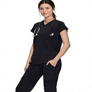 ชุดสครับผ้าโพลีเอสเตอร์เนื้อละเอียดสำหรับโรงพยาบาลแบบ unisex พร้อมระบบตรวจจับเข็ม - Product Image 5