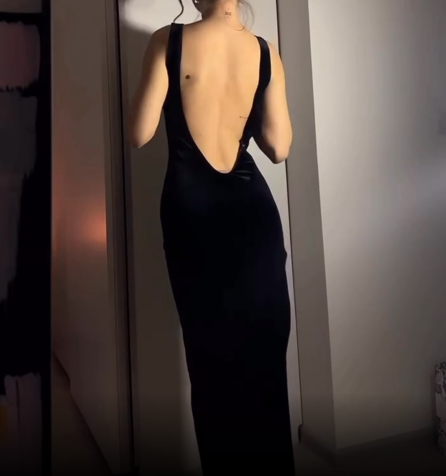 Black Open Leg Dress
