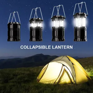 Lámpara LED Super brillante para acampar, lámpara portátil con mango emergente para supervivencia