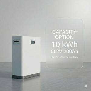 Sistema de respaldo de batería doméstico de 51.2V 200Ah 10.24kWh con BMS para almacenamiento de energía solar fuera de la red, CAN RS485, batería de 51.2V 300Ah - Product Image 1