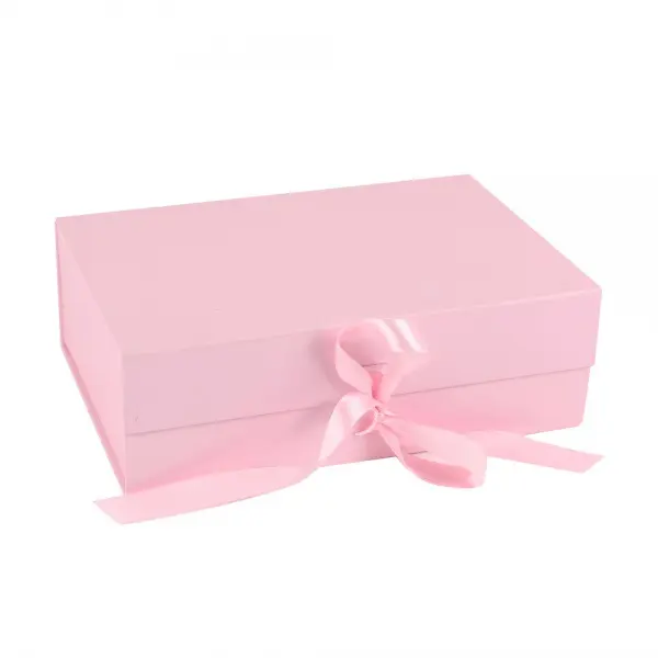 Luxury Cardboard Gift Box Magnetic Closure Folding Gift Box With Ribbon