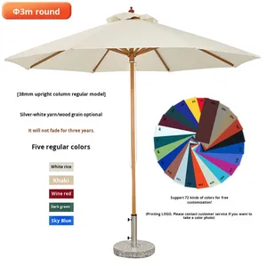 Sombrilla cuadrada de lujo de gama alta, sombrilla de poste de madera de diseño moderno al aire libre para cafetería, patio, <span class=keywords><strong>Centro</strong></span> de jardín - Product Image 5