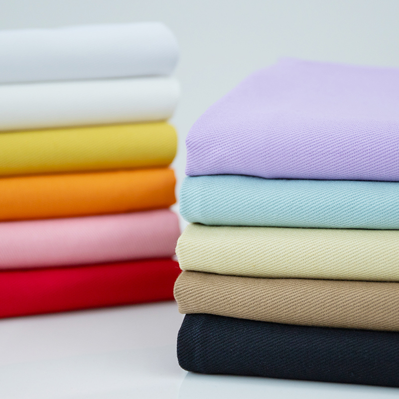 Colored Cotton Washed Twill Denim Fabric For Sewing Pants Jacket Skirt DIY Clothing Fabrics By Half Meters