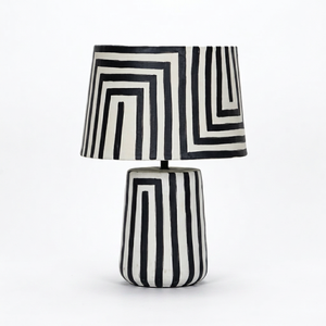 geometric table lamp functional lighting and modern sculpture high-contrast monochrome design serves as an eye-catching - Product Image 1