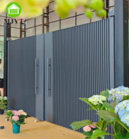 Puerta de jardín de alta gama personalizada: una puerta batiente minimalista de aluminio, una hermosa puerta de entrada para villas.