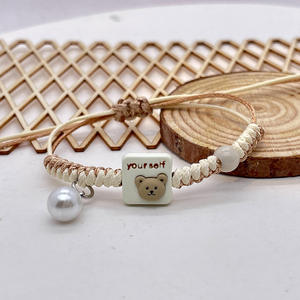 2025New MuFeng venta al por mayor bohemio niños lindo dibujos animados colorido regalo Día de la madre hoja <span class=keywords><strong>perro</strong></span> gato oso hecho a mano pulsera con cuentas - Product Image 3