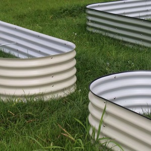 Metal Garden Planting Box Rust Resistant Outdoor <b>Vegetable</b> <b>Planter</b> Ivory White Galvanized Sheet Garden Use - Product Image 4