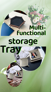 Biểu Tượng Tùy Chỉnh Có Thể Gập Lại PU Da & Nhung Xúc Xắc Lưu Trữ Khay Hình Vuông Cho Móc Chìa Khóa & Thẻ Lưu Trữ - Product Image 6