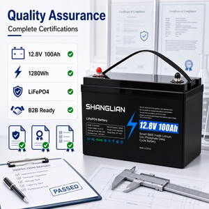 แบตเตอรี่ลิเธียมไอรอนฟอสเฟต IP65 12.8V 100Ah 1280Wh สำหรับเก็บพลังงานแสงอาทิตย์ ชุดแบตเตอรี่ลิเธียมสำหรับระบบแผงโซลาร์เซลล์บ้าน - Product Image 5