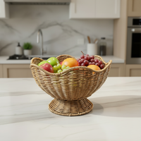 Panier de rangement en rotin plastique, panier à collation, bol à légumes et fruits, panier de rangement en rotin plastique pour la présentation des aliments