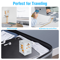 Adaptador de viaje mundial PD65w, toma de corriente eléctrica, adaptador de enchufe de viaje europeo, toma de corriente Universal con 5 USB tipo C