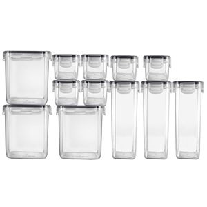 Recipientes Herméticos para Almacenamiento de Alimentos - Organizador de Cocina de Plástico para Harina, Cereales, <span class=keywords><strong>Pasta</strong></span> y Frutos Secos, Apilables con Tapa Transparente - Product Image 4