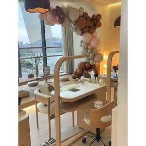 Sillón de Masaje para Pedicura en Dorado Grisáceo y Juego de Mesa de Manicura, Mesa de Manicura Portátil de Alta Gama con Lámparas y Secadores - Product Image 6