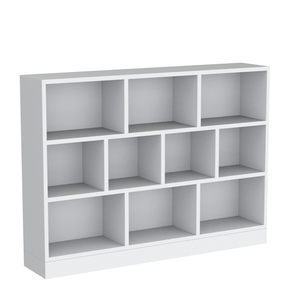 Mở Kệ 3-Lớp bằng gỗ Tủ Sách 10 khối ngắn ngang hiển thị tủ Organizer tầng đứng sáng trắng kết thúc - Product Image 1