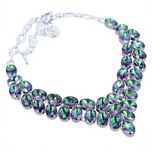 Increíble Collar de Topacio Místico Arcoíris, Joyería de Plata de Ley 925, Collar Hecho a Mano con Electroformado, Regalo para Mujer - Product Image 5