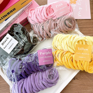 Hotselling elegante haarbandjes in snoepkleuren, 50 stuks/set, hoogwaardige elastische nylon <span class=keywords><strong>scrunchies</strong></span>, naadloze en zoete stijl haarbandjes - Product Image 2