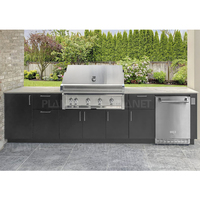 Cuisine extérieure modulaire en acier inoxydable 304, facile à assembler, avec barbecue et évier intégrés